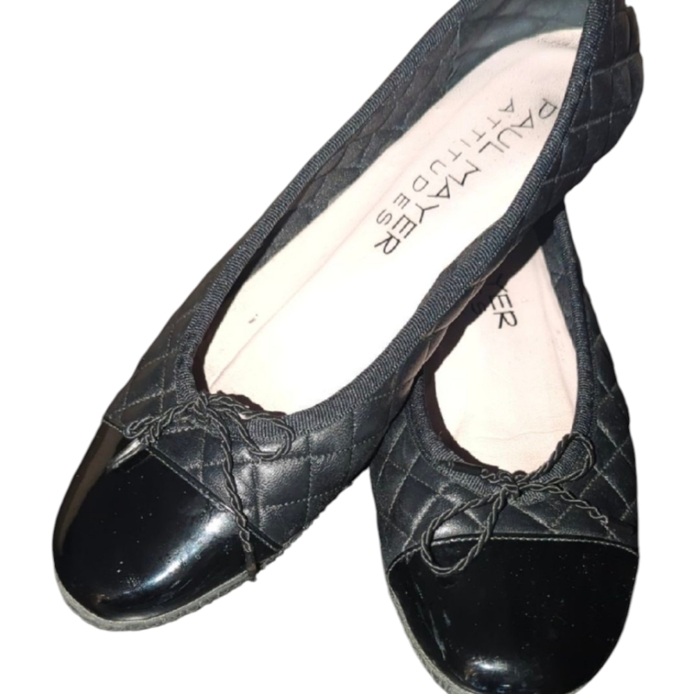 Black Quilted Ballet Flats